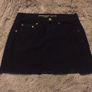 Black jean festival high rise mini skirt